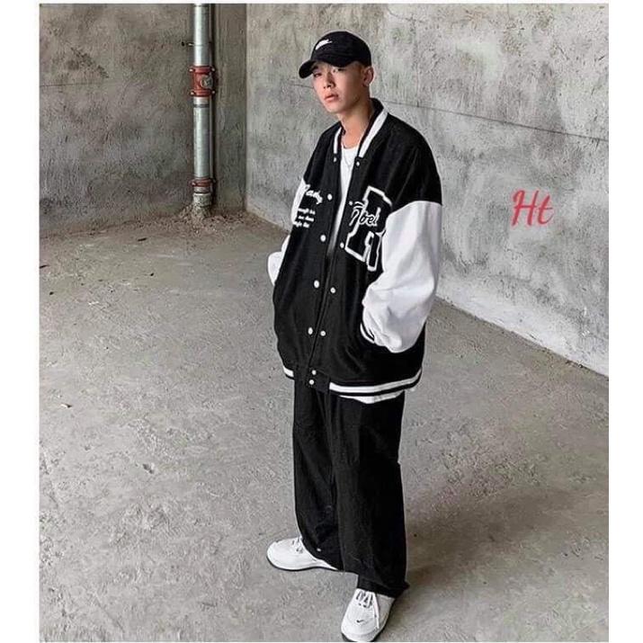 Áo bomber nỉ phối chữ R fan H2A