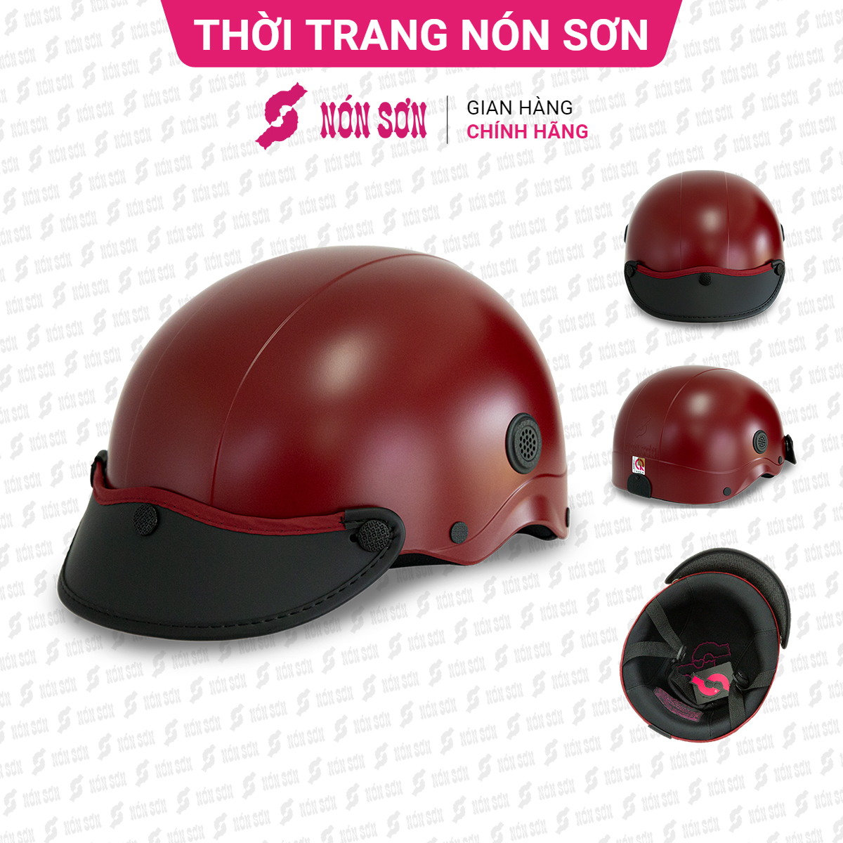 ƯU ĐÃI - Mũ bảo hiểm lỗ thông gió NÓN SƠN chính hãng ATG-ĐO325