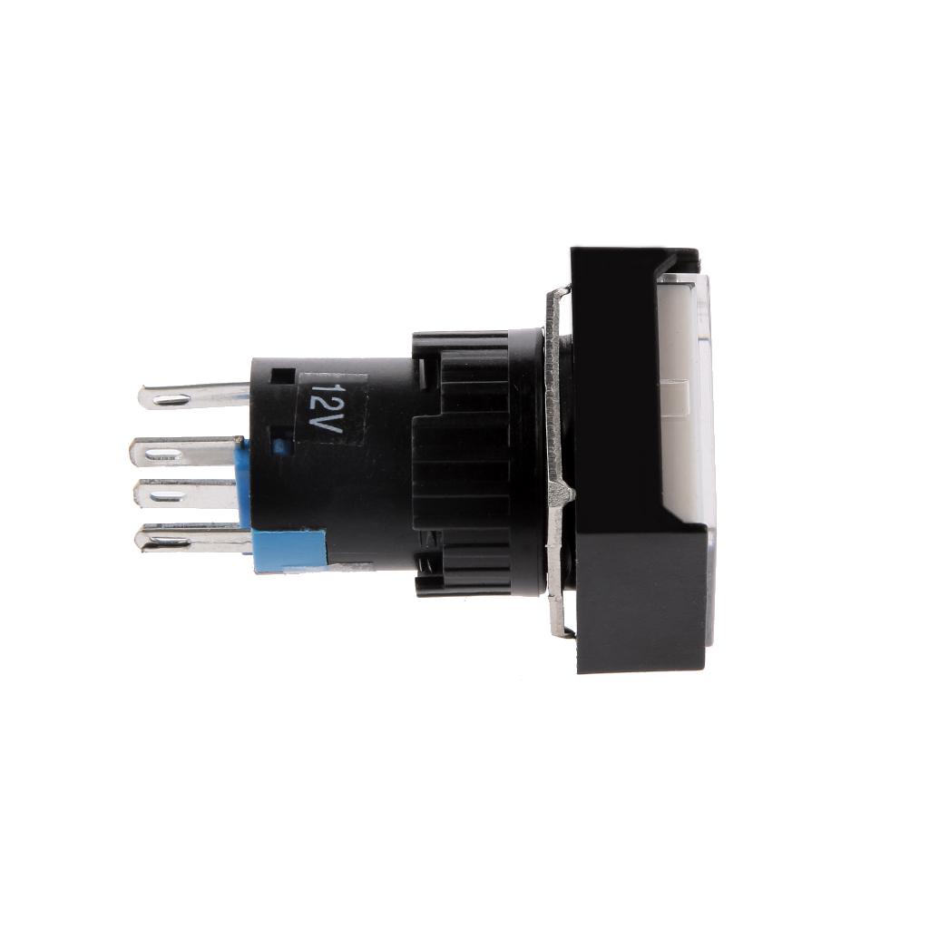 4x5 Pin 12V 24*19mm LED Light Mini Reset Switch for Contactor White