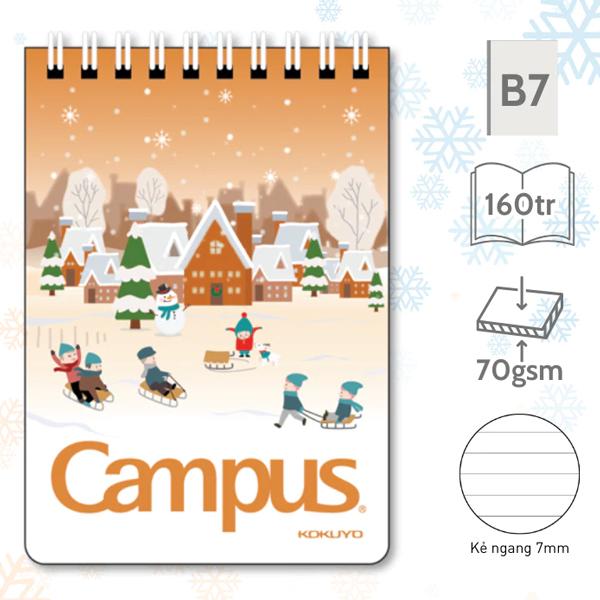 Sổ Lò Xo Giáng Sinh - Kẻ Ngang - 160 Trang 70gsm - Campus RN-B7L160WL03