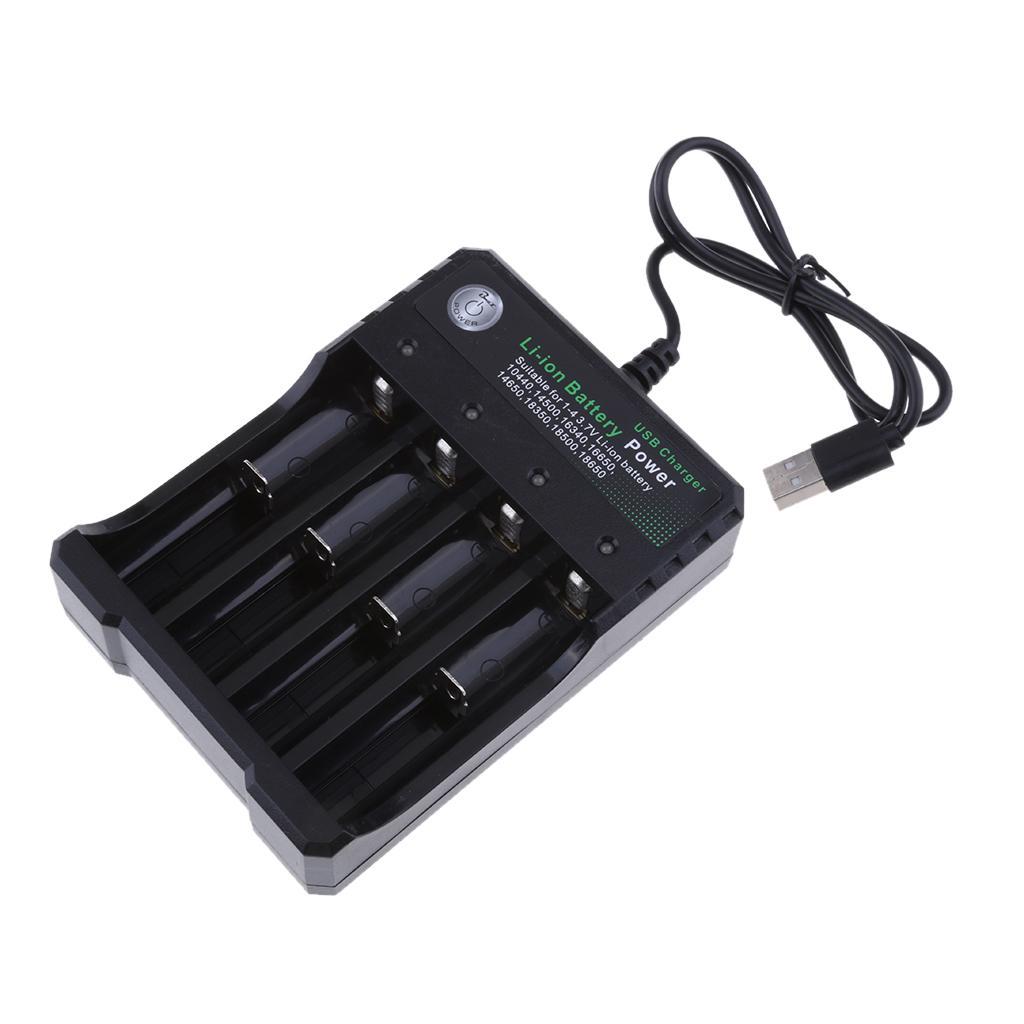 4-Slots Universal Battery Charger for 10440/14500/16340/17500/17650/18650