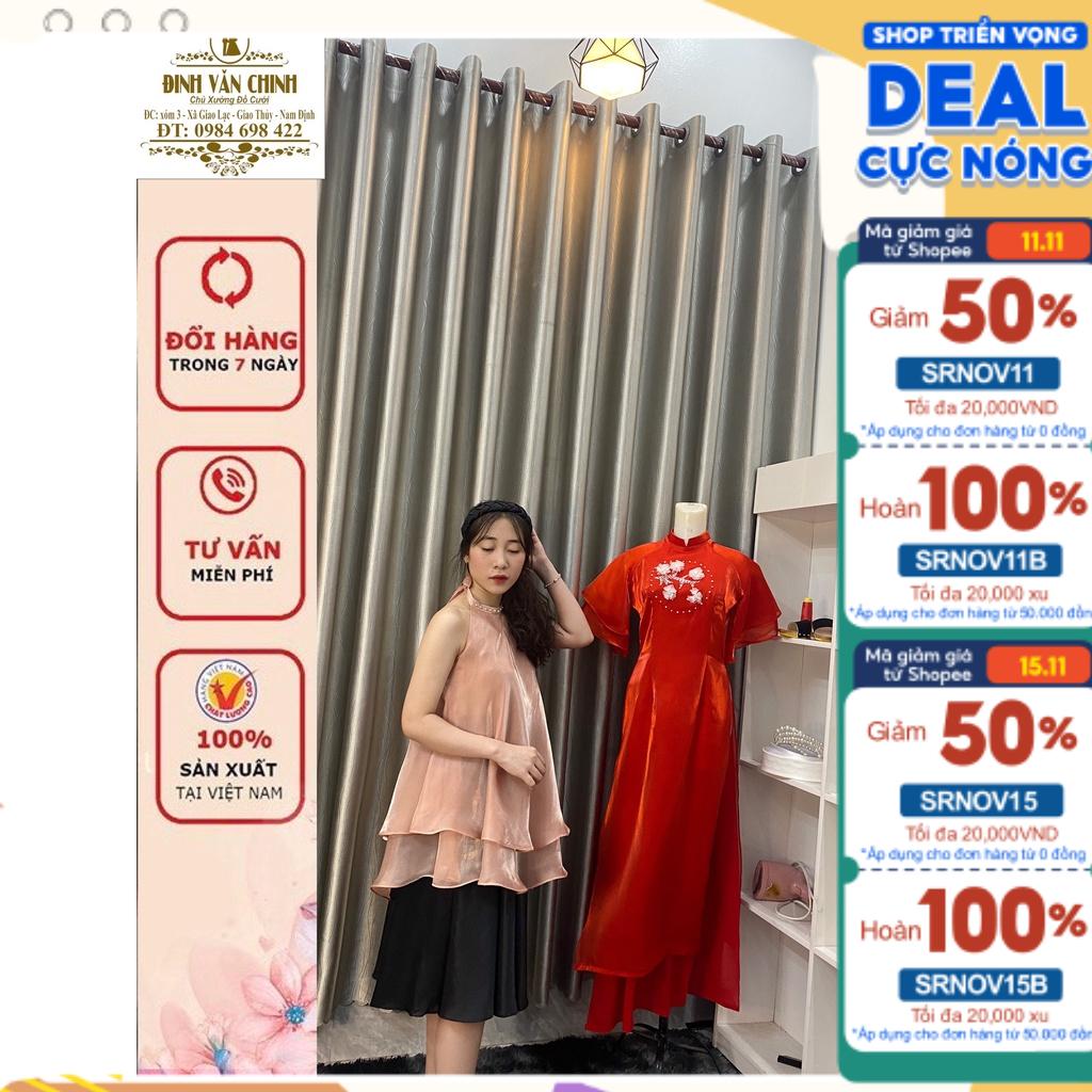 Áo dài yếm chụp sen kiểu dáng thiết kế mới _ADY001