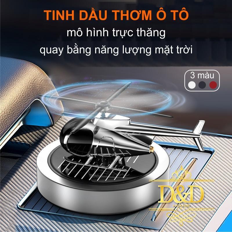 Tinh dầu thơm trang trí táp lô xe hơi, ô tô mô hình trực thăng chạy bằng năng lượng mặt trời