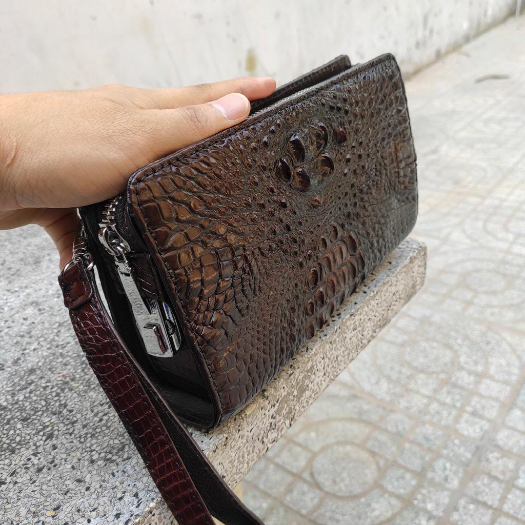 Clutch cầm tay da cá sấu cao cấp cho nam nữ