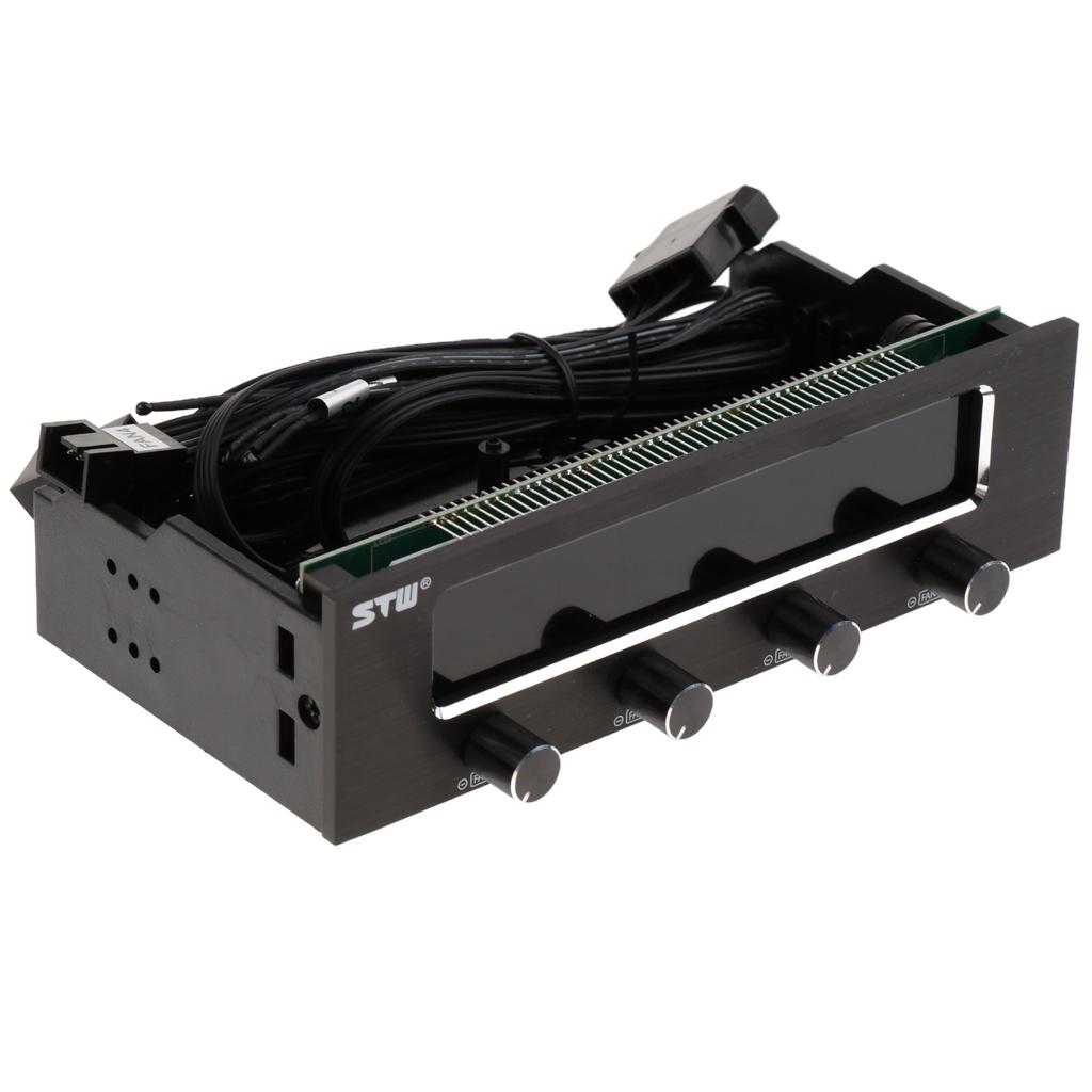 5.25'' Drive Bay 4 Channel PWM Fan Controller with LCD Display Temperature