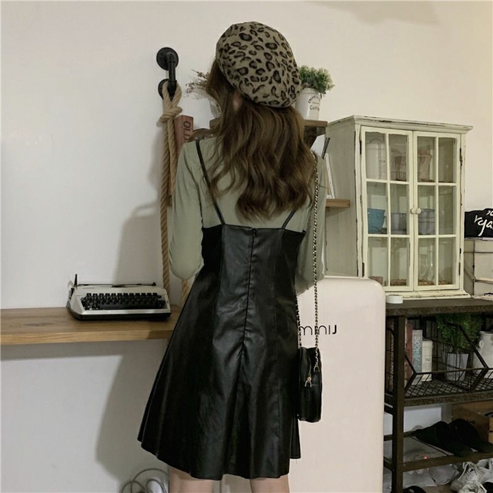Đầm da hai dây cá tính Mã: DA5372