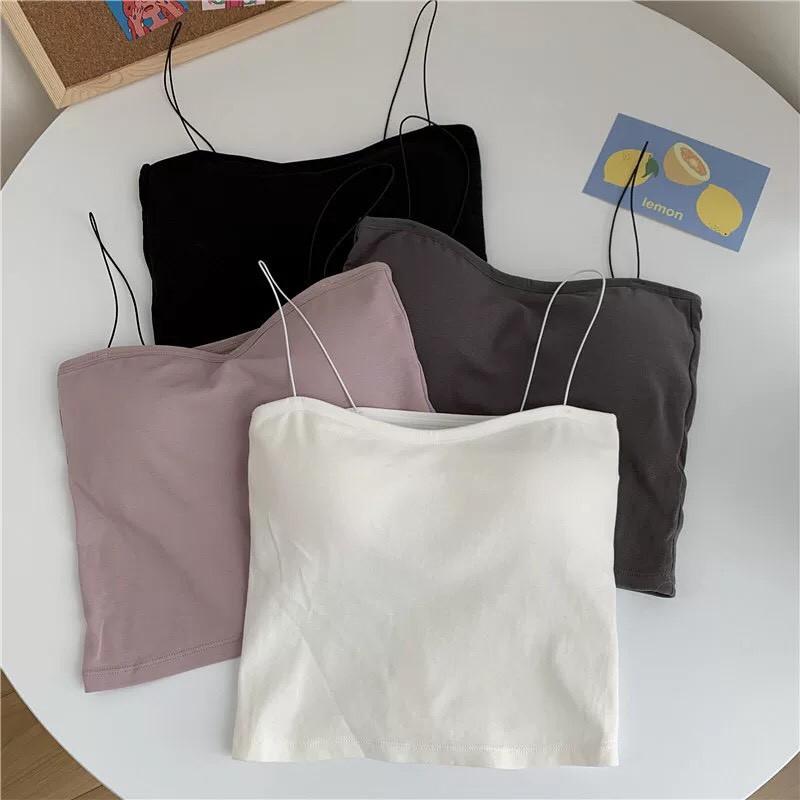 Áo Dây Mảnh Áo Ngực Dáng Lửng Có Đệm Ngực - Áo Bra 2 Dây Sợi Bún Siêu Mảnh Bra03