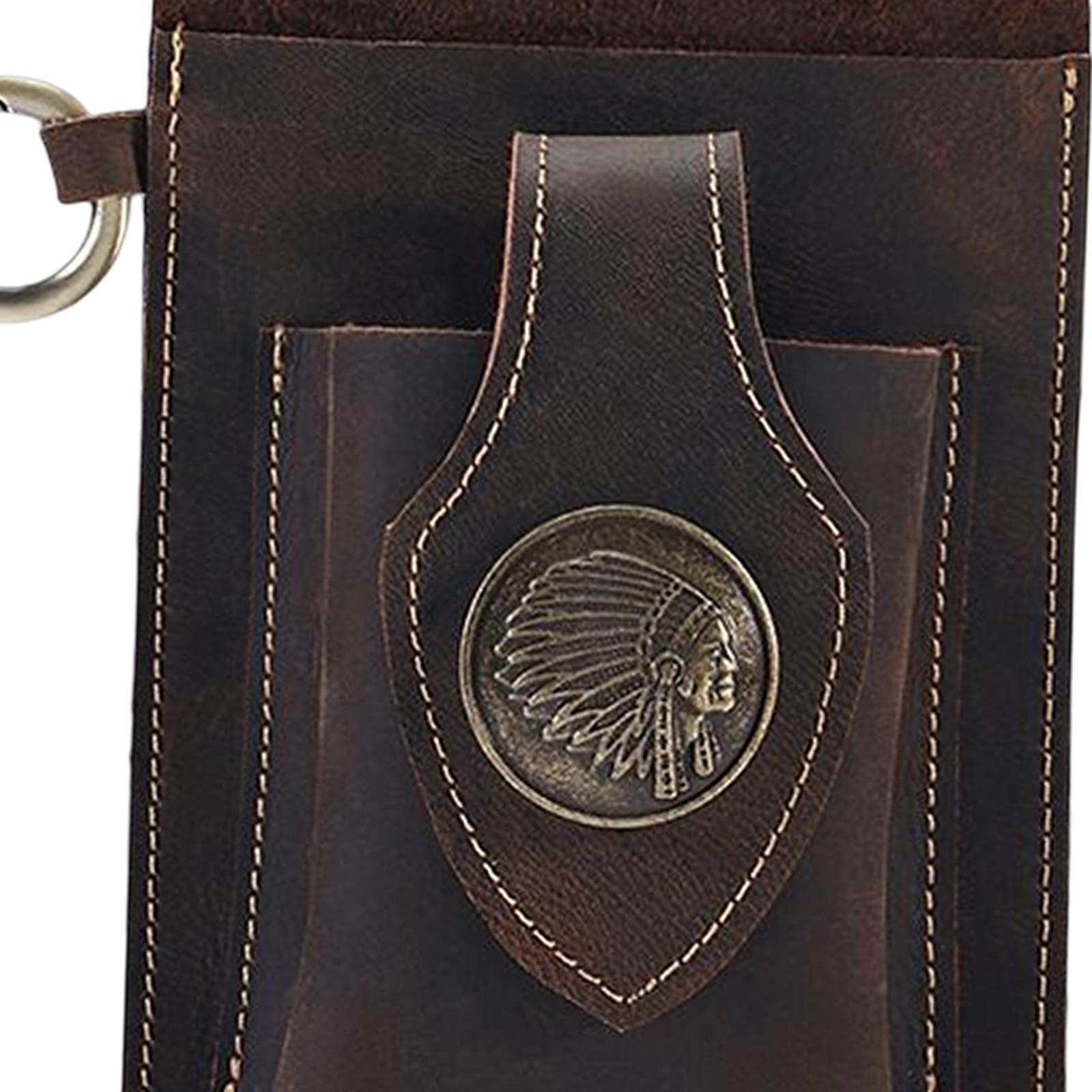 Leather Phone case Waist Bag Carrying Pouch for Cell Phone Men Women coffee