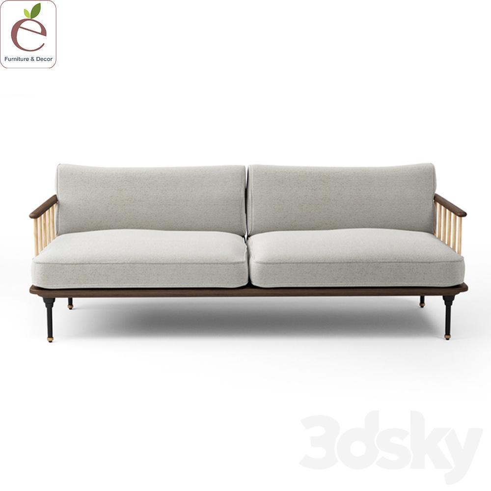 Sofa Văng Kalma - Sofa gỗ dạng nan tự nhiên, bọc vải, nỉ, da, màu tùy chọn. Hàng gia công tỉ mỉ.