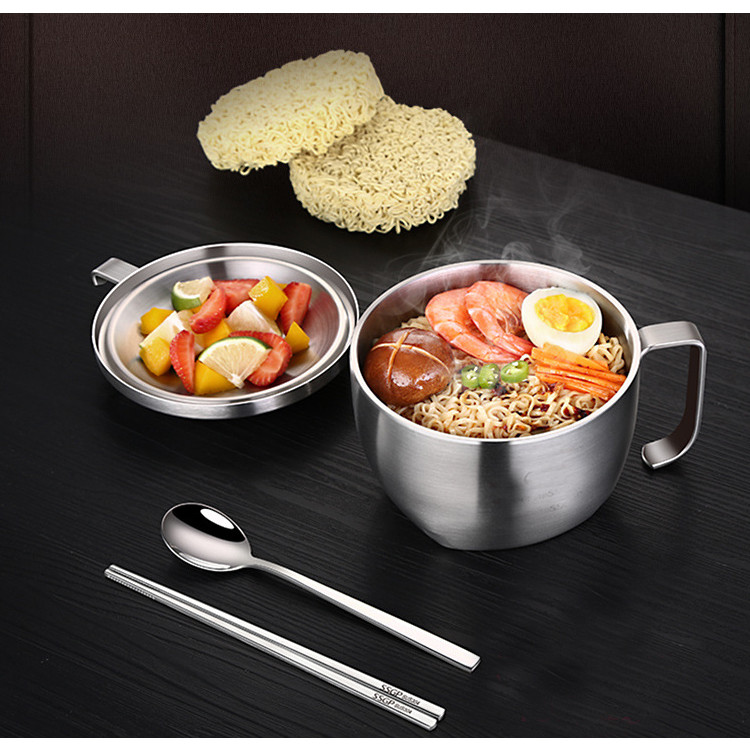 Bát Inox 304 chân không 3 lớp giữ nhiệt có nắp tiện lợi IN60