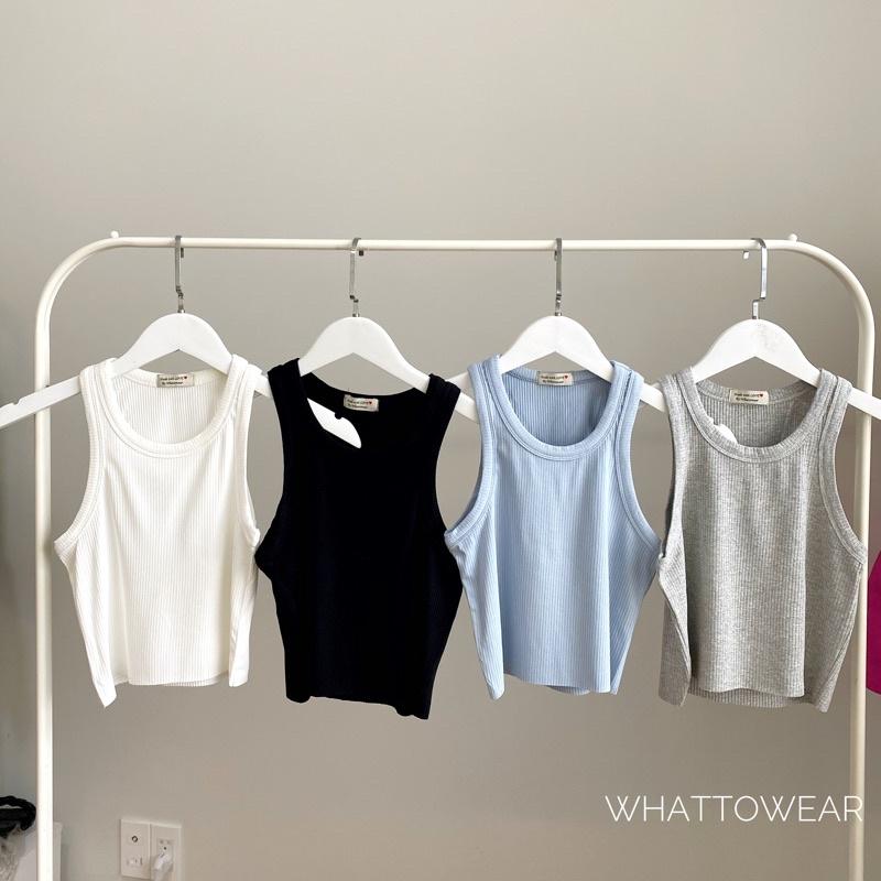 Áo ba lỗ croptop thun đũa 4 chiều - by whattowear