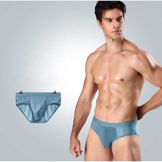 Hộp 4 quần lót tam giác, sịp chéo thông hơi cao cấp dành cho nam thun cotton co dãn bốn chiều