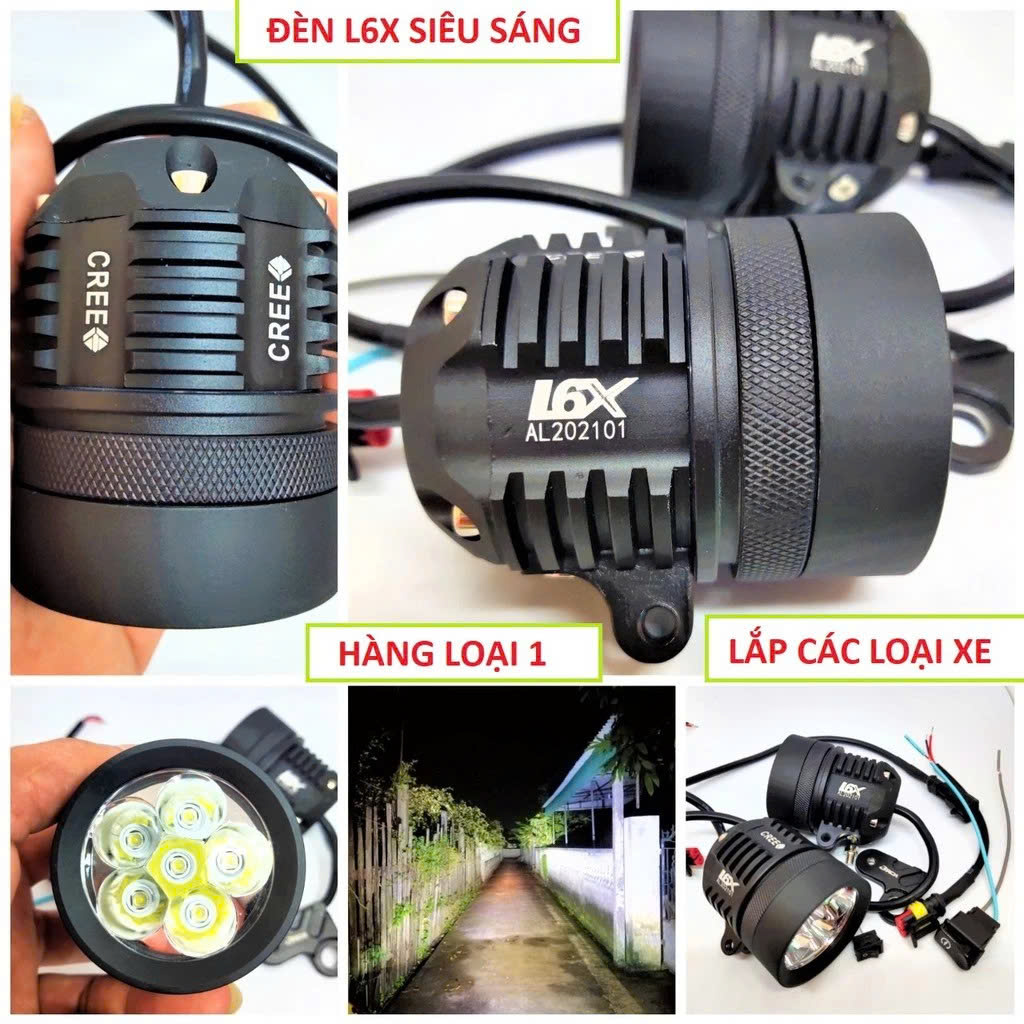 Đèn Trợ Sáng L6X BMI Cho Xe Máy Ô Tô – Ánh Sáng Cực Mạnh, Rọi Xa