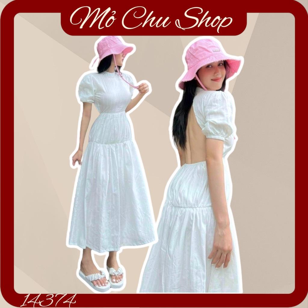 ĐẦM MAXI KHOÉT LƯNG TAY PHỒNG  14374