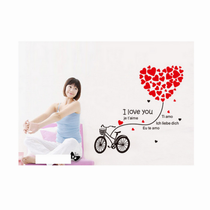 Decal Dán Tường Xe Đạp Tình Yêu PK237