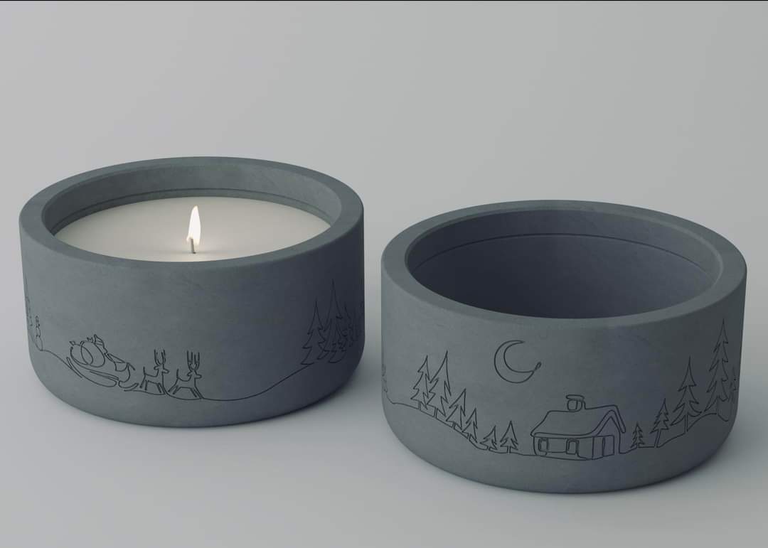 Set 4 hủ nến bằng xi măng đựng viên nến thơm tealight candles - hàng handmade DIY, cốc để nến cúng phật , bàn thờ trang trí nhiều màu