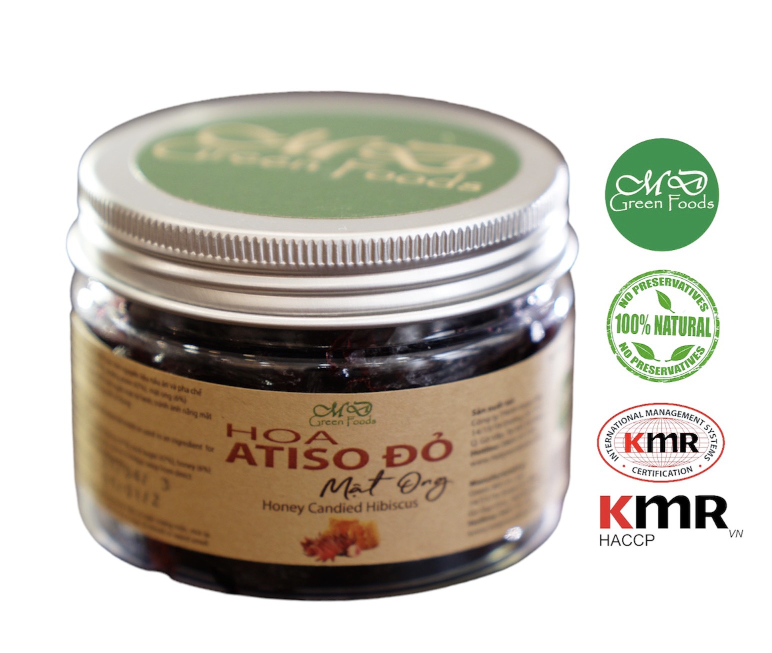 Hoa Atiso Đỏ Mật Ong Đường Phèn (Mứt) MD Green Foods - 80 gr