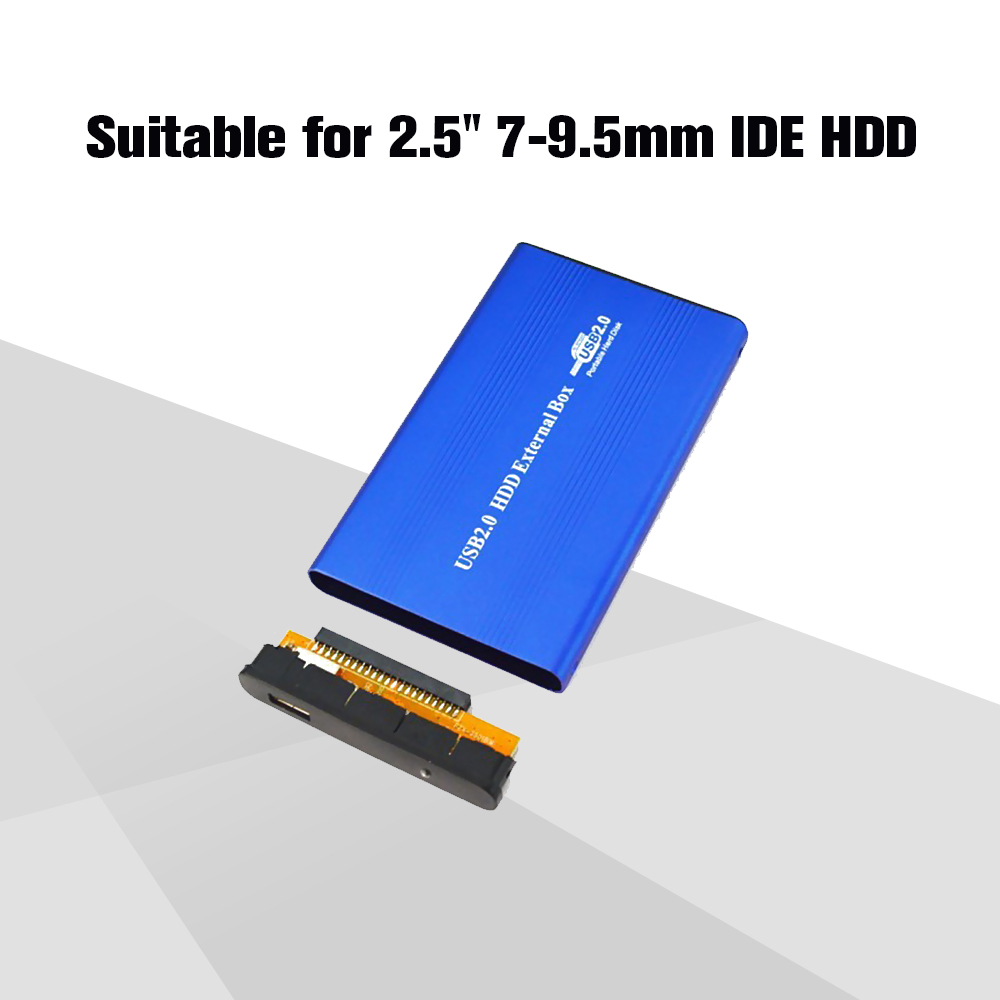 Hộp Đựng Đĩa Cứng Bằng Hợp Kim Nhôm USB2.0 Đến IDE Vỏ Ngoài Ổ Cứng IDE 2.5 Inch