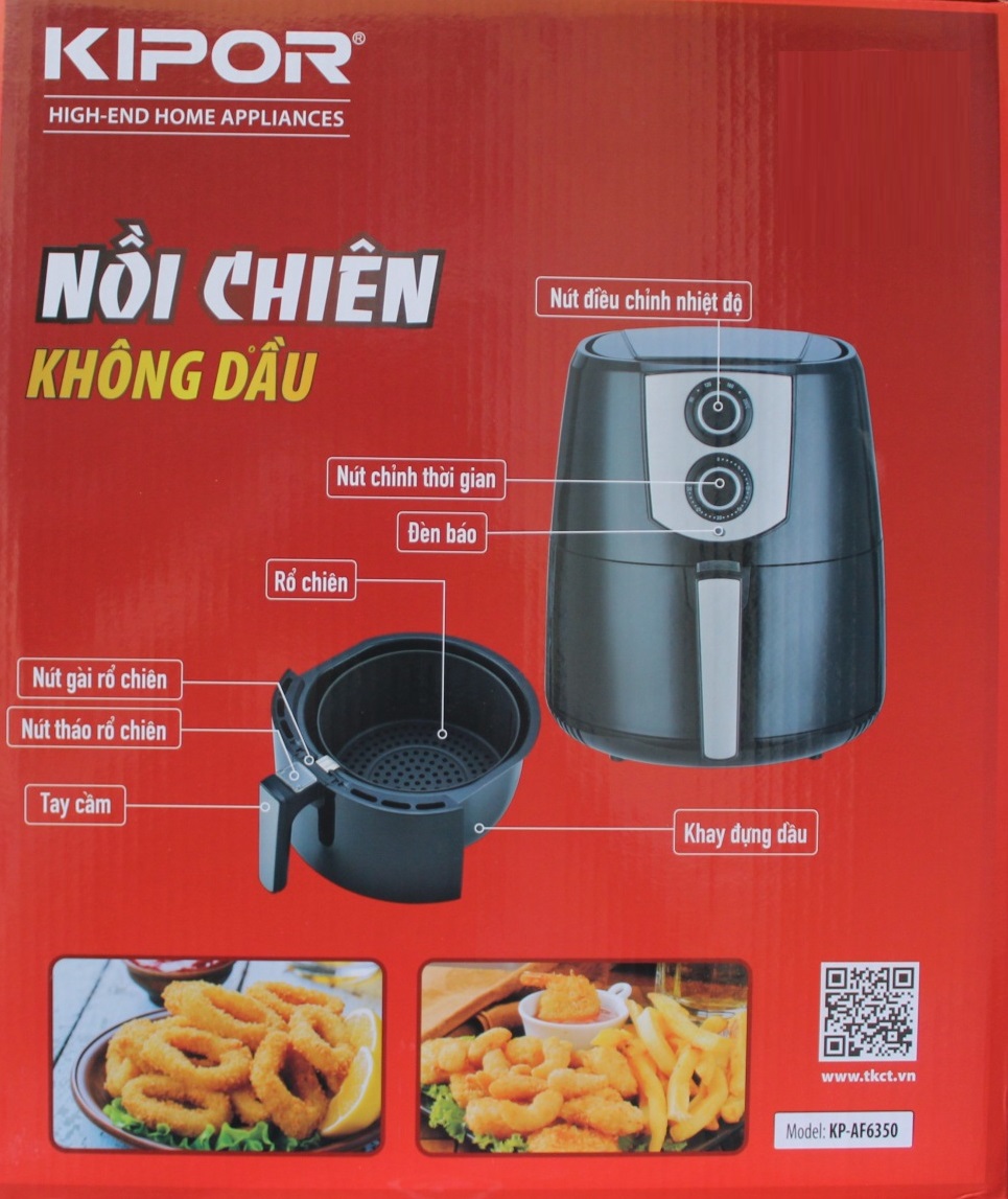 Lò Nướng Chân Không Khí Nồi Chiên Không Dầu Kipor KP-AF6350 (5 lít) - Chính Hãng