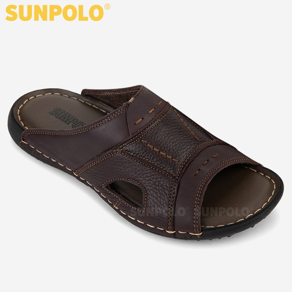 Dép Quai Ngang Da Bò SUNPOLO SQND31