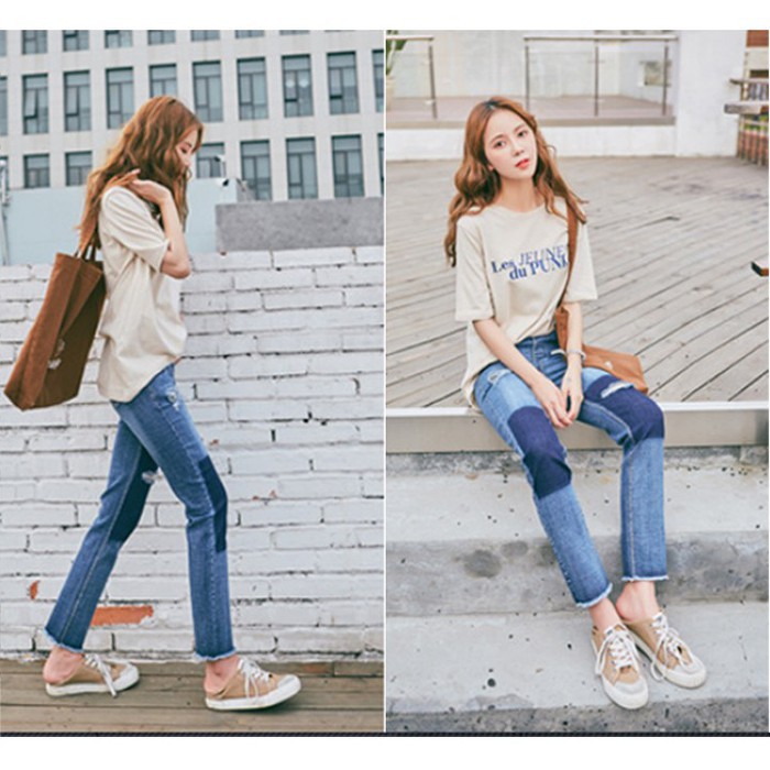 Quần bò nữ - quần jeans ống rộng lưng cao, vải bò dày đẹp , không giãn ,dáng suông