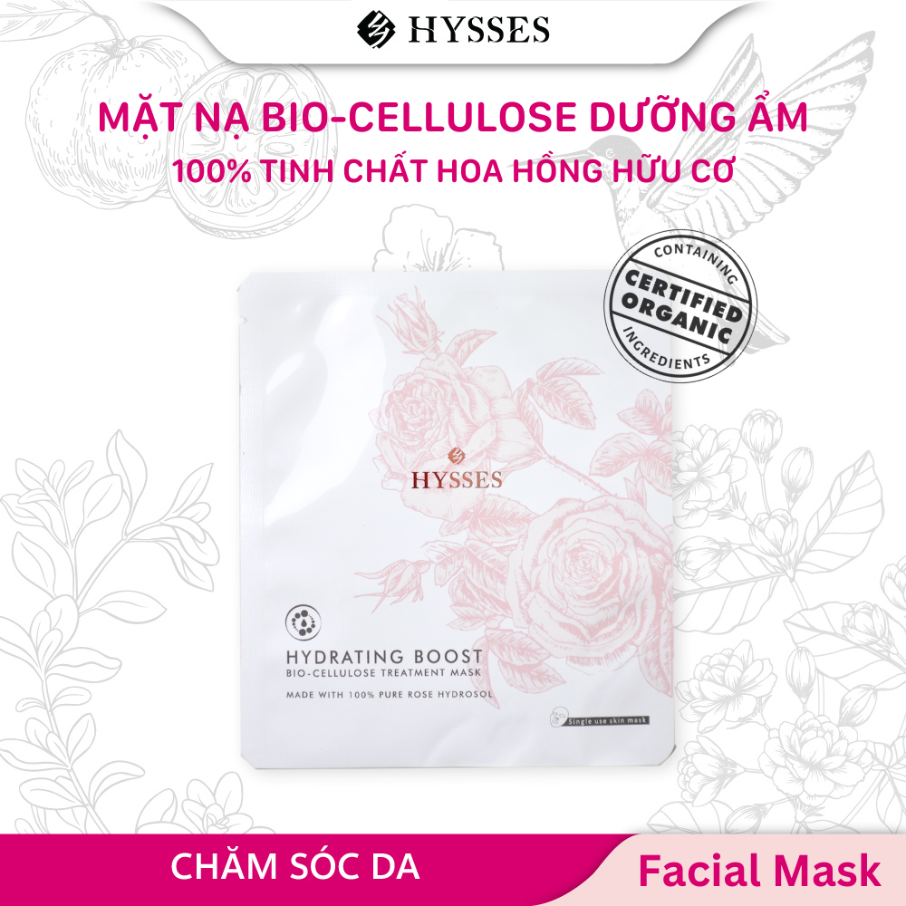 Mặt Nạ Sinh Học Cao Cấp Hysses Bio Cellulose Hydrating Cấp Ẩm Chuyên Sâu, Làm Mờ Nếp Nhăn, Chống Lão Hóa Với Tinh Dầu Hoa Hồng Hữu Cơ Tự Nhiên