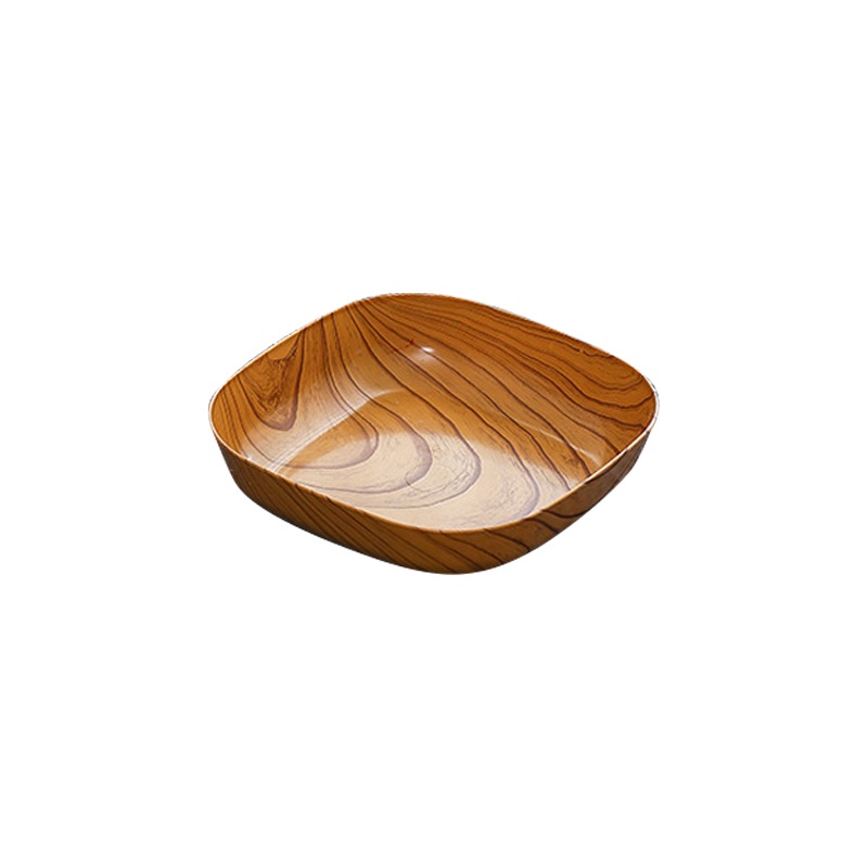 Khay Đựng Thức Ăn Bằng Nhựa Giả Gỗ Sáng Tạo Sang Trọng Kích Thước 14cm