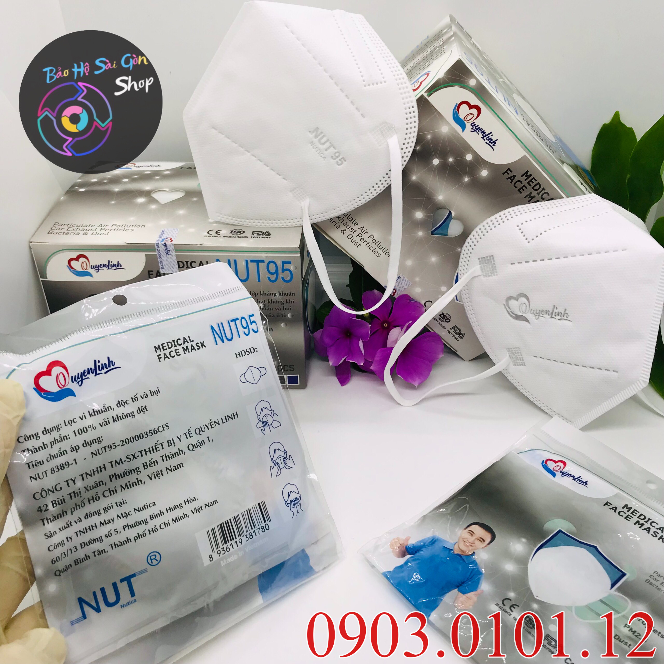 Khẩu trang n95 Nut Quyền Linh hộp 20 cái, kn95 chính hãng Nutica, mask 95 cao cấp