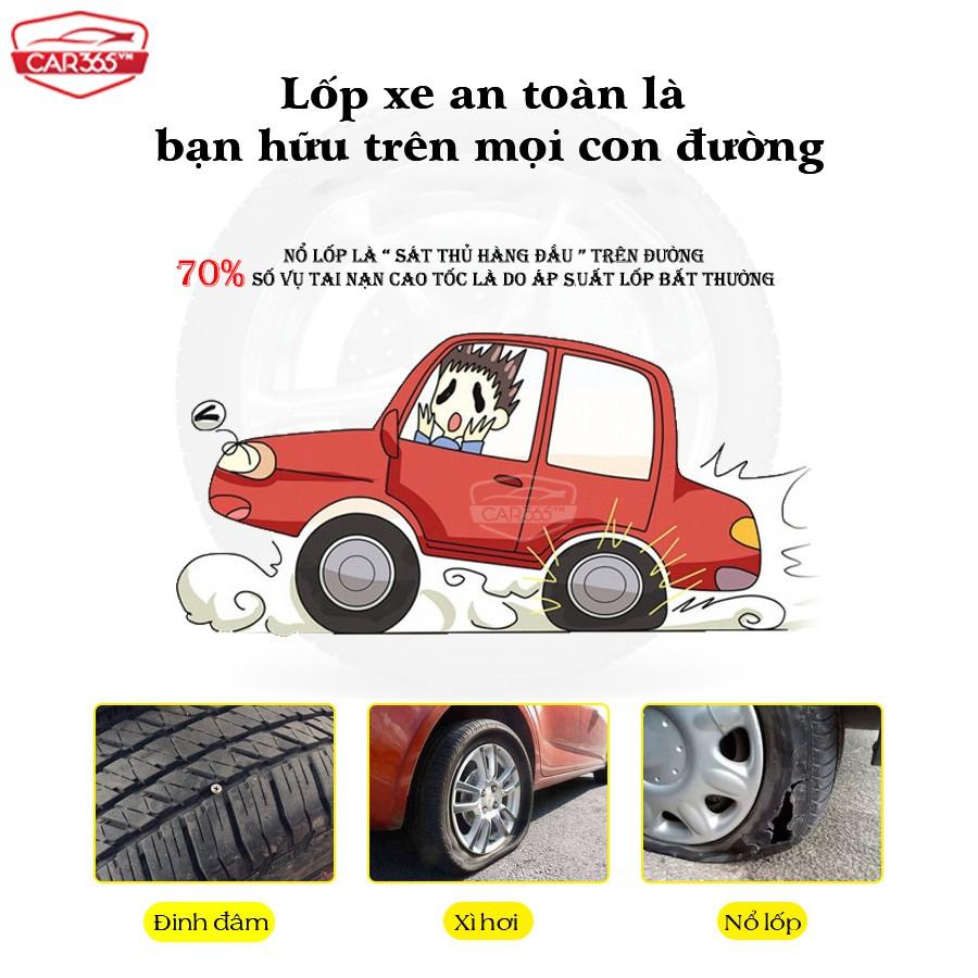 Cảm biến áp suất lốp ô tô xe hơi gắn ngoài cao cấp Car365 Cảnh báo tiếng Việt độc quyền - Pin mặt trời, Màn LCD