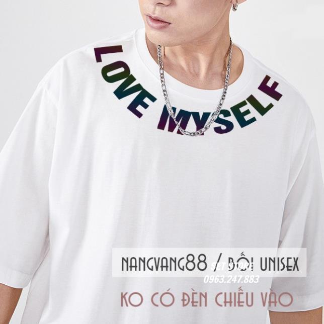 Áo Thun Tay Lỡ,áo phông nam nữ in Phản Quang 7 Màu Love Myself - Đen, Trắng TL123 Setstore