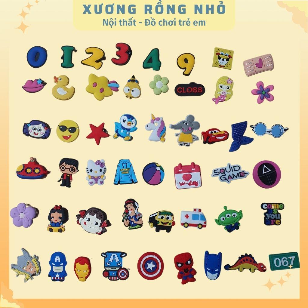 Sticker gắn dép Cross - Phụ kiện nút giày Crocs Jibbitz cho dép khủng long, dép bít đầu