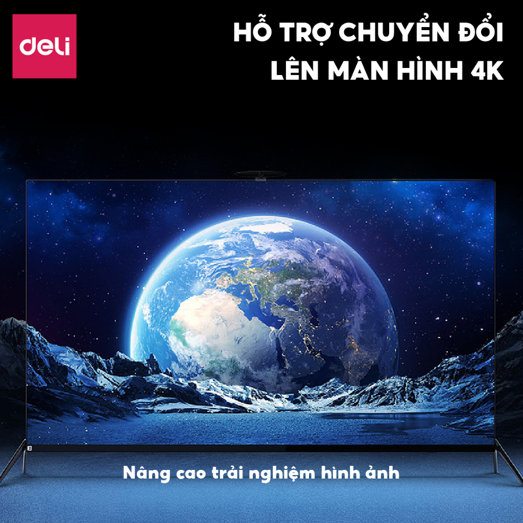 Hub Chuyển Đổi Type C Sang Hdmi 2.0 Aoka Deli - Hàng Chính Hãng - Cổng Chuyển Đổi Thiết Bị Hỗ Trợ Trình Chiếu Dây Dài 1.8M Chống Uốn Cong Tốc Độ Cao Cho Máy Tính Laptop Văn Phòng Sinh Viên