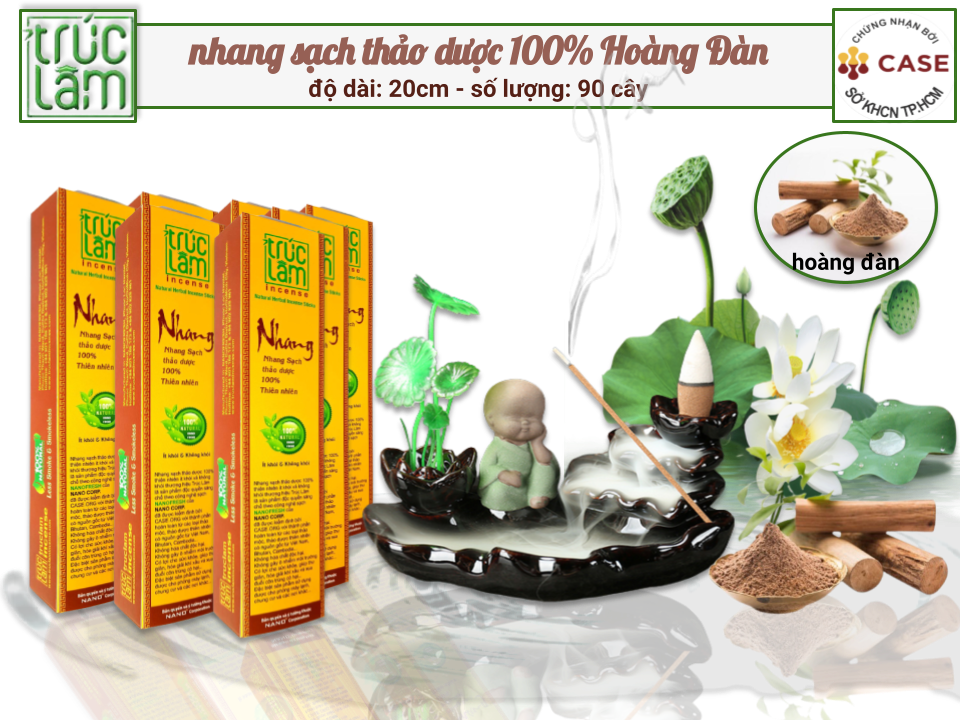 NHANG SẠCH THẢO DƯỢC TRÚC LÂM - HOÀNG ĐÀN 20cm ÍT KHÓI