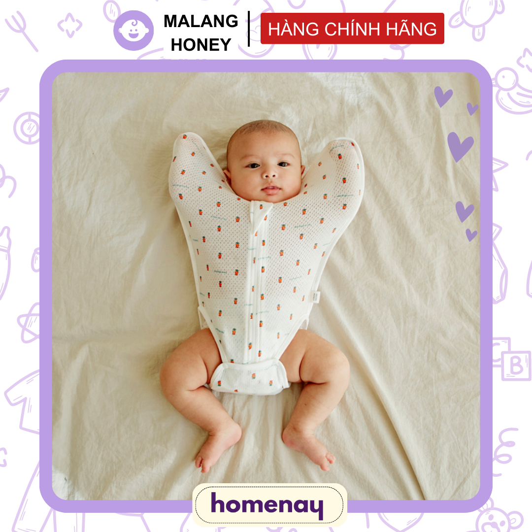 Nhộng chũn cho bé Malang Honey vải co giãn thoáng khí giúp bé ngủ ngon