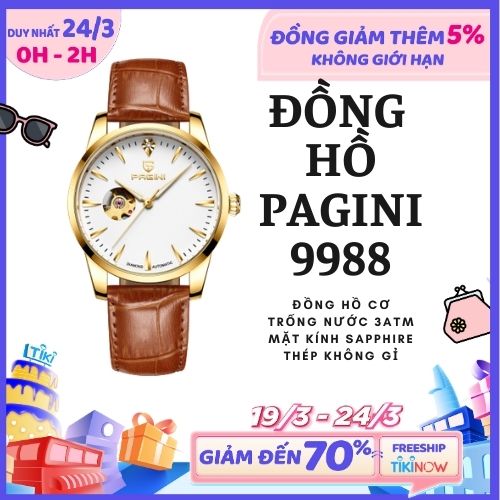 Đồng Hồ Cơ Nam Lộ Máy PAGINI Chống Nước – Chống Xước Cao Cấp