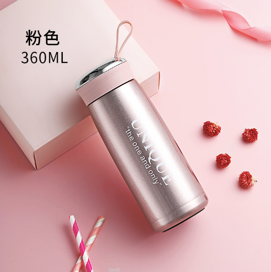 Bình giữ nhiệt có lọc trà mini nóng lạnh UNIQUE 360ml chất lượng tốt -  ly uống trà - bình nước giữ nhiệt