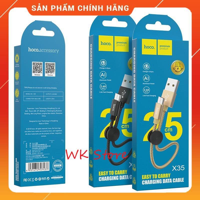 Cáp sạc nhanh 25cm Hoco X35 - Hàng chính hãng