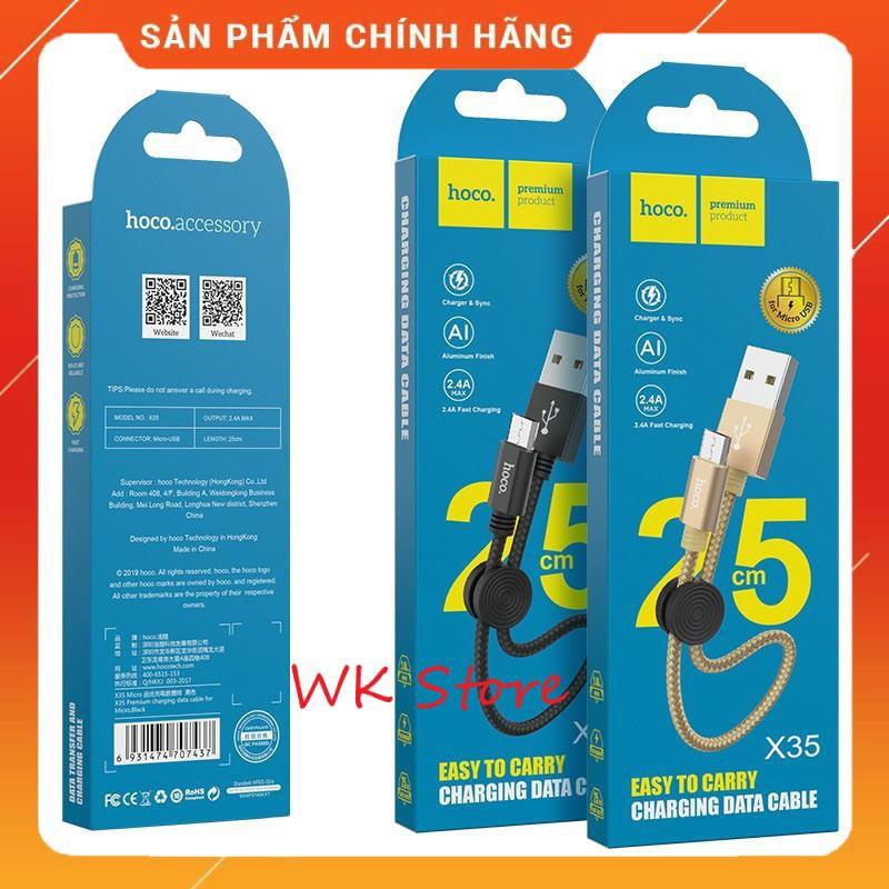 Cáp sạc nhanh 25cm Hoco X35 (iphone,Type C,Micro) - Hàng chính hãng