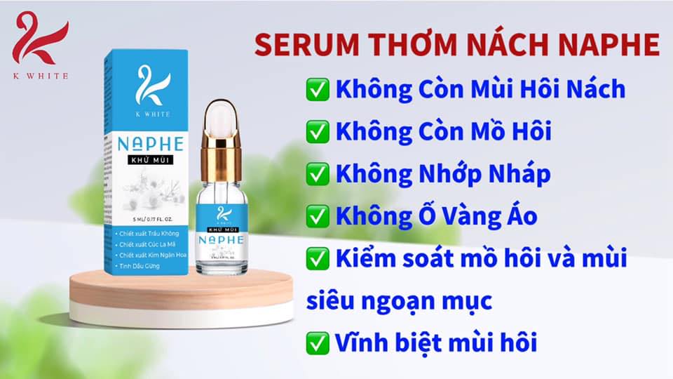 Serum thơm nách Naphe K White 5ml- Hỗ trợ khử mùi hôi nách-hôi chân- mồ hôi tay chân