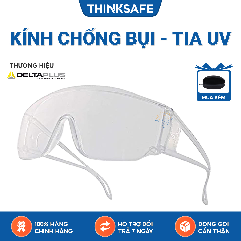Kính bảo hộ Deltaplus Piton2 Kính chống bụi, chống tia UV, đeo cùng kính cận, chống đọng hơi sương, Safety Glasses Piton 2 Clear