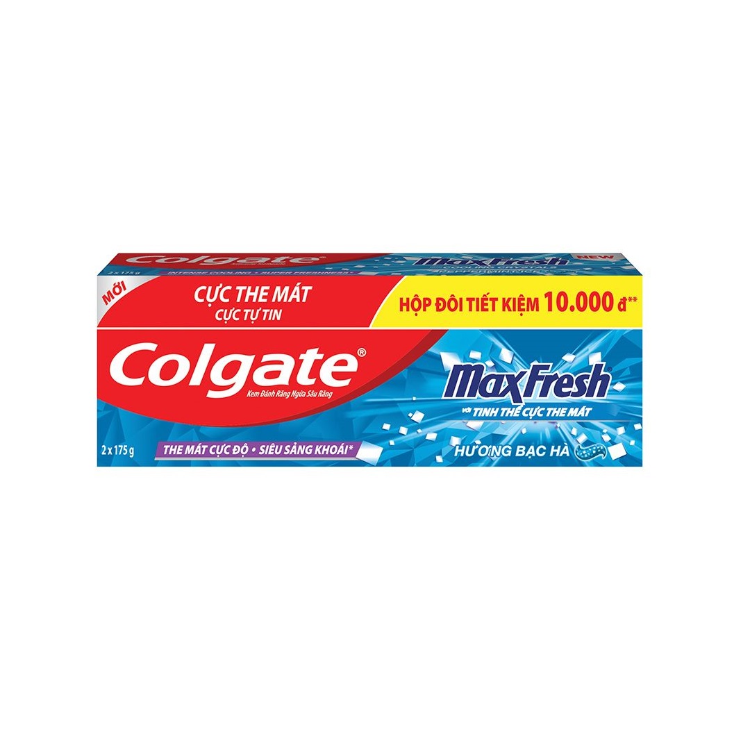 Hộp đôi kem đánh răng Colgate Maxfresh Twin bạc hà 175g/ tuýp