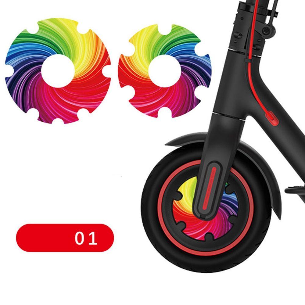 2Pcs Electric Scooter Front Wheel Sticker PVC Waterproof Motor Protective Cover Shell Kick Scooter Parts for Xiaomi M365/1s/pro2
