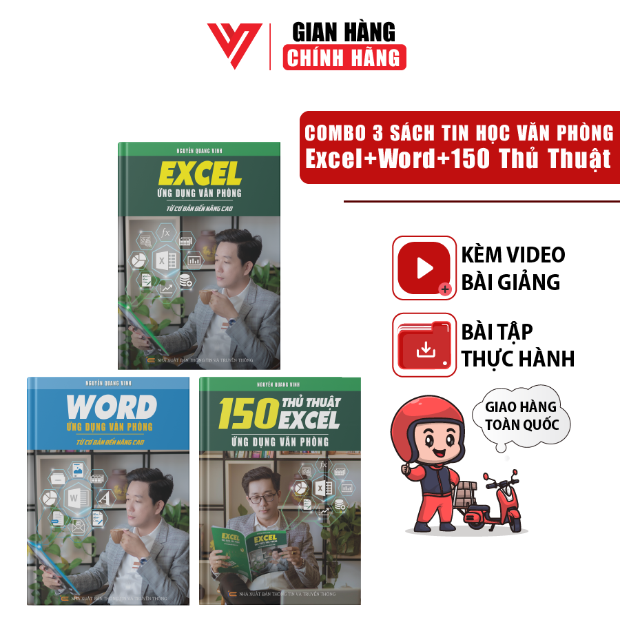 Combo 3 Sách Word Và Excel Và 150 Thủ Thuật Ứng Dụng Văn Phòng Từ Cơ Bản Đến Nâng Cao