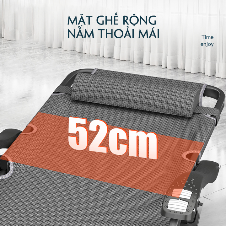 Ghế xếp kiêm giường có lăn tay massage tặng nệm nằm ngủ 68x178cm