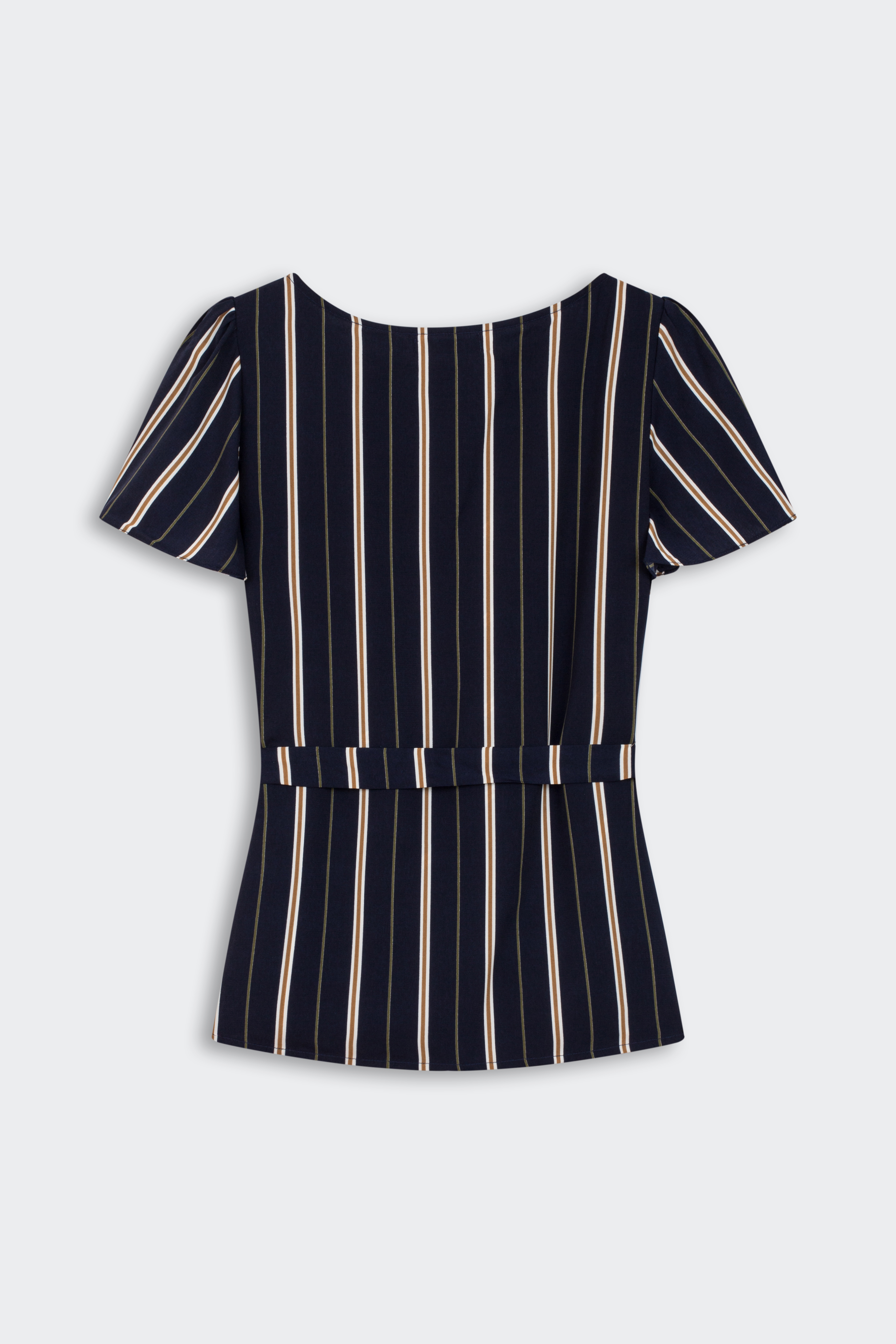 SYO- Serena Shirt Aó kẻ buộc đai eo A5220048
