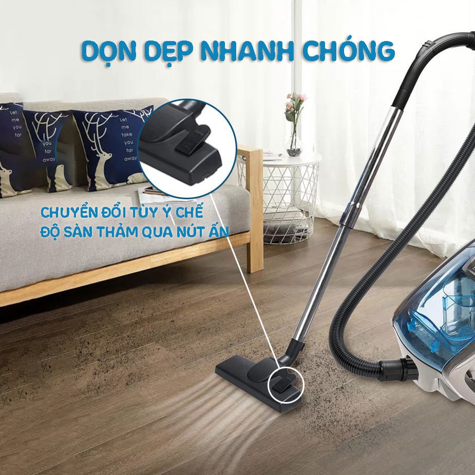 Máy hút bụi cầm tay gia đình SOKANY SK3372 công suất 2500W, dung tích 1,5L, hút mọi loại bụi trong nhà - HÀNG CHÍNH HÃNG - DELIYA