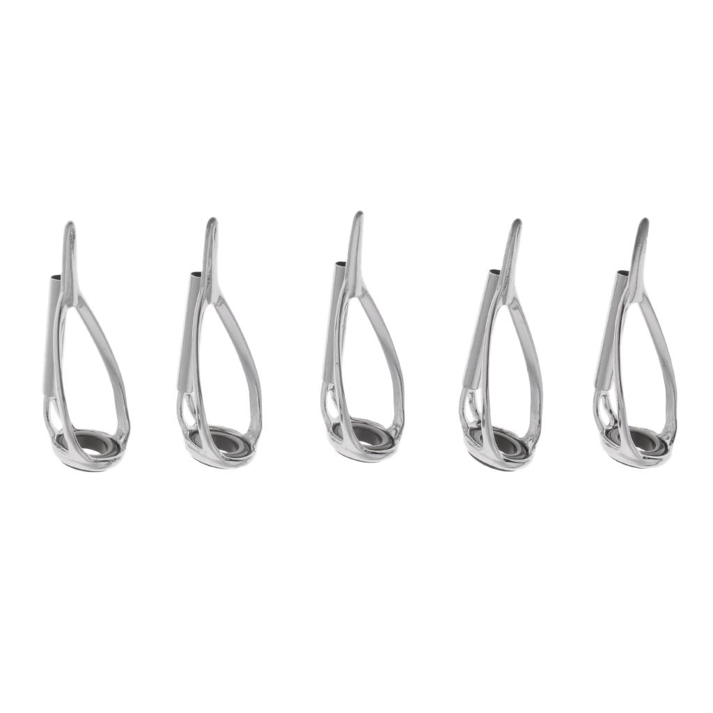 5pcs Fishing Rod Pole Guides Tips Top Eye Rings Rod Repair Kit