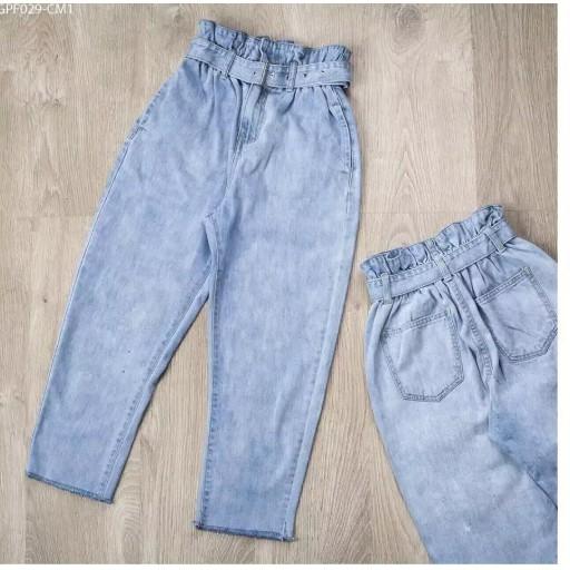 QUẦN BAGGY JEAN NỮ( KÈM ẢNH THẬT ) THẮT ĐAI TRẺ TRUNG MÀU XANH NHẠT SANG TRỌNG TB10