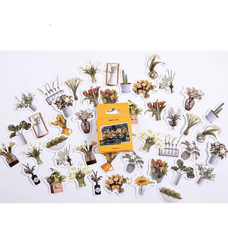 Hộp 46 Miếng Nhãn Dán Sticker Mùa Hoa Yêu Thương ( Sunflowers Hoa Hướng Dương)