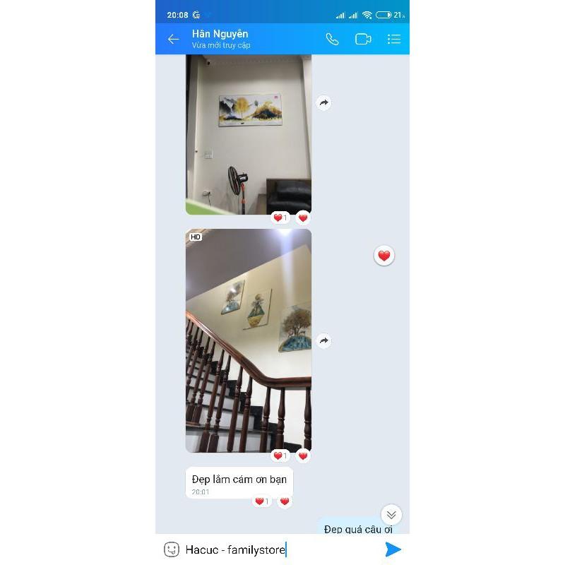Bộ ba tranh tráng gương cao cấp tuần lộc vàng dưới ánh trăng